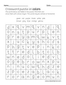 crossword puzzle puzzles children word printable letter four simple worksheets worksheet colors childrens