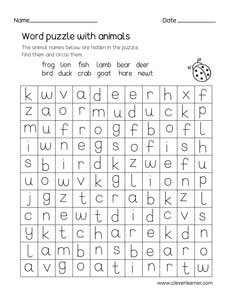 4 letter word puzzle worksheets for preschool