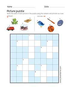 Crossword puzzle with photos
