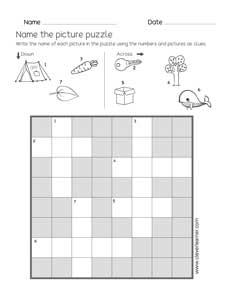 Childrens crossword puzzle with pictures