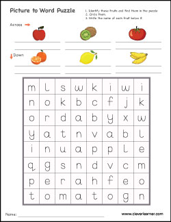 Piture to word puzzles for preschools