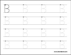 Free letter B tracing sheets for children