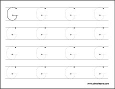 Tracing sheets for letter G