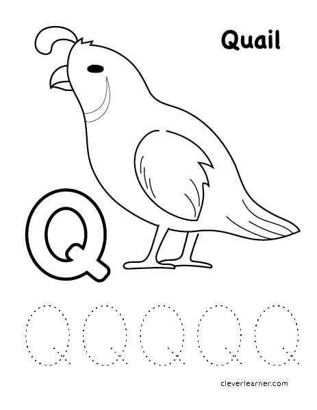 Letter Q writing and coloring sheet