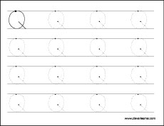 Letter Q tracing sheets for kids