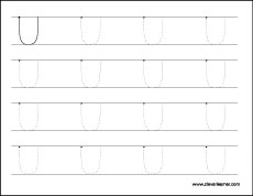 letter u writing and coloring sheet