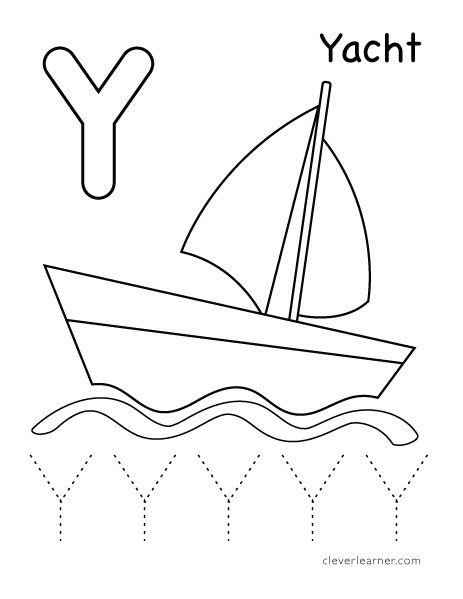 Letter Y writing and coloring sheet