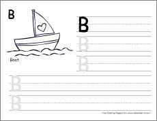 How to write big b writing sheet