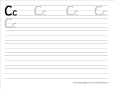 big c practice writing sheet