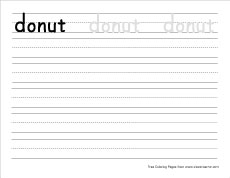 small d for donut practice writing sheet