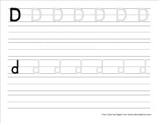 small d practice writing sheet