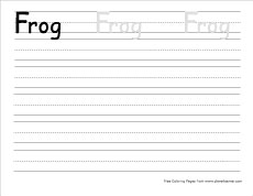 big f for frog practice writing sheet