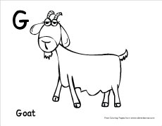 Letter g colouring sheets