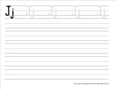 big j practice writing sheet