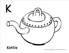 Letter K writing and coloring sheet