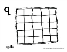 q is for quilt coloring page