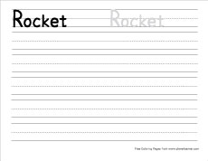 big r for rocket practice writing sheet