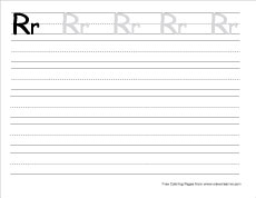 big r practice writing sheet