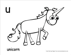 Letter U writing and coloring sheet