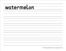 small w for watermelon practice writing sheet