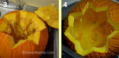 Cut out the top of the pumpkin