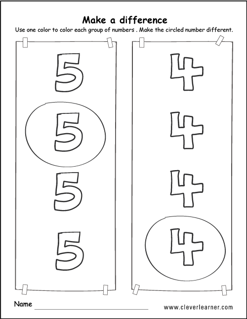 Make one number different activity