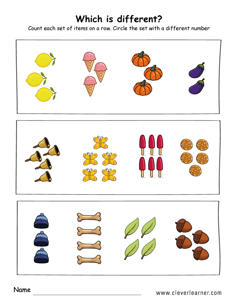 Different number. Count and circle. Which one is different. Which one is different Worksheets. Which one is different for Kids.