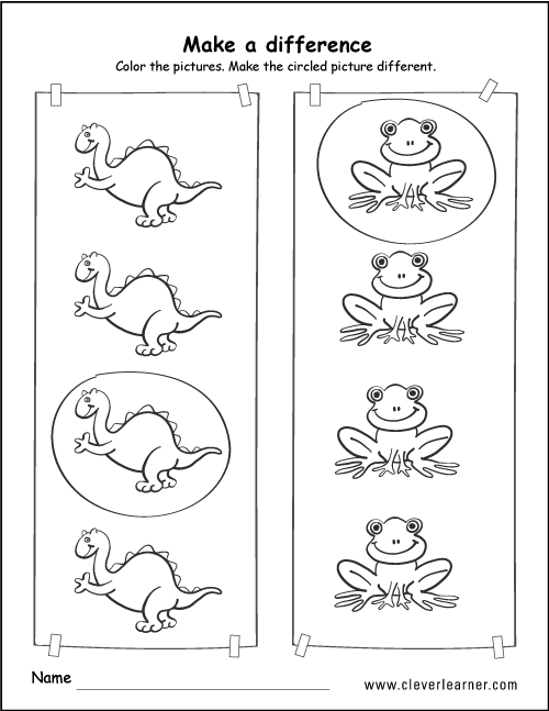 Picture difference activity worksheet for preschool