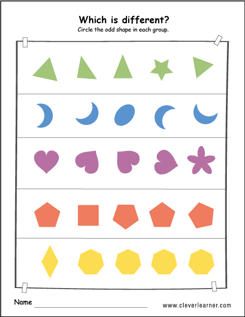 circle the odd shape out worksheet