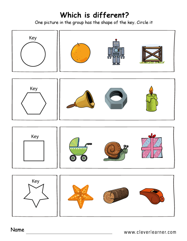 printable shape difference worksheets for preschools