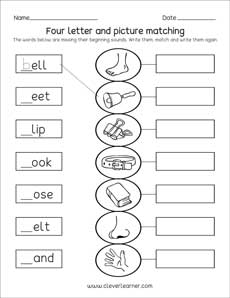 4 Letter Words For Kindergarten Printable Form Templates And Letter ...