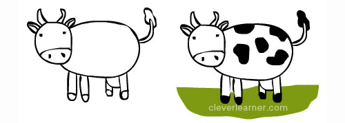 draw and color a cow