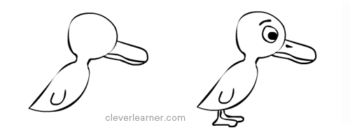 Learn to draw a baby goose