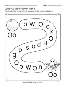 Homeschool pre-K letter O identification printable