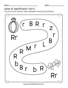 Homeschool pre-K letter R identification printable