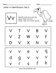 Letter identification worksheets for kids