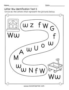 Homeschool pre-K letter W identification printable