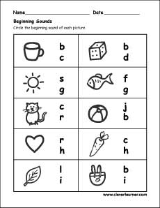 Free and fun beginning sounds worksheets for preschools