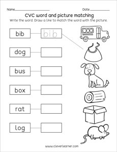 cvc word worksheets for preschool and kindergarten kids set 1