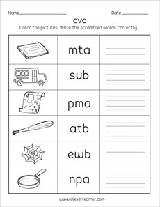 Blending Cvc Words Worksheets For Kindergarten - BEST ...
