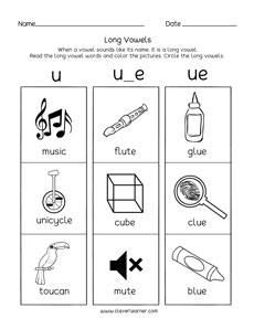 long vowel sounds worksheets for preschool and kindergarten kids