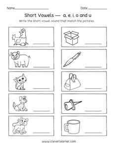 short vowel sounds worksheets for preschool and kindergarten kids