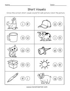 short vowel sounds worksheets for preschool and kindergarten kids