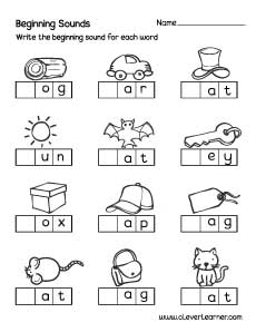 Beginning sounds for pictures