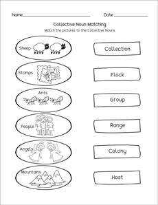 Collective Nouns Practice Sheets For Kindergartens And First Graders
