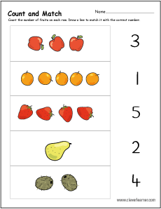 count and match number activity worksheet for preschool