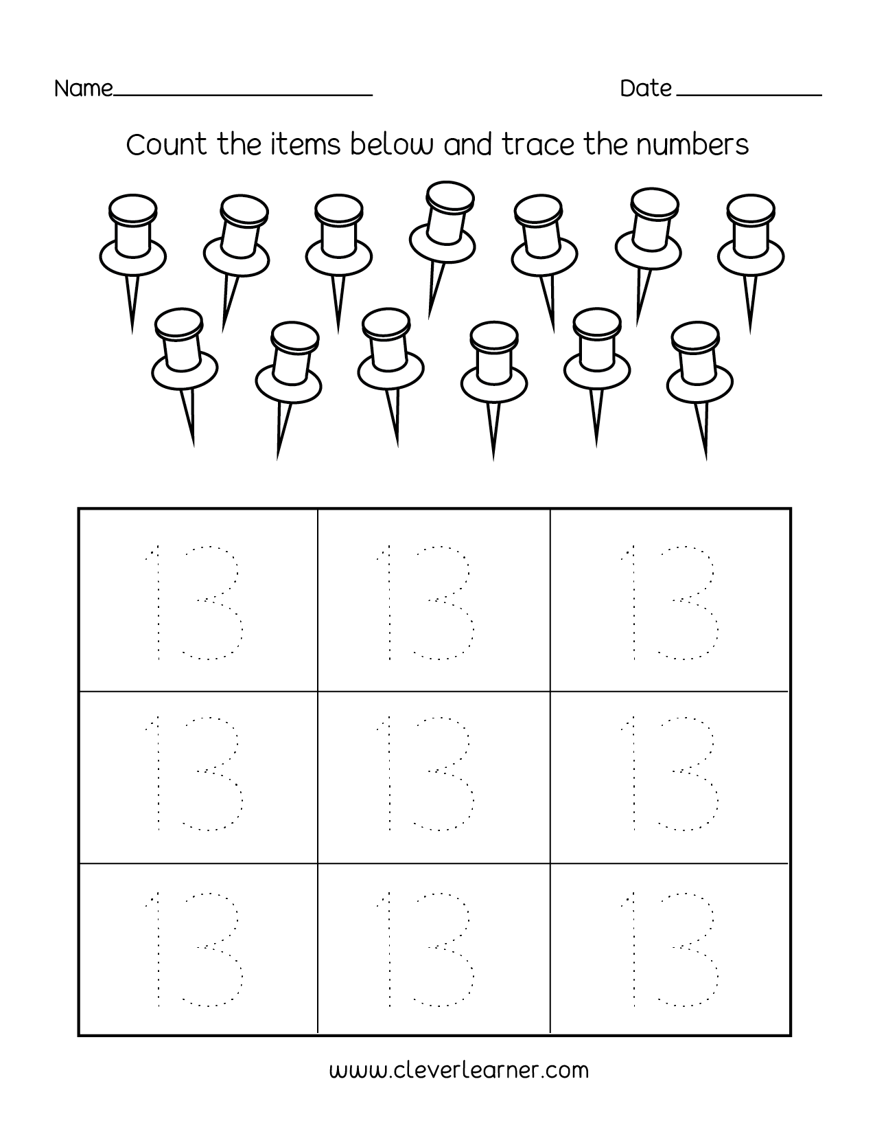 number-13-writing-counting-and-identification-printable-worksheets-for-children