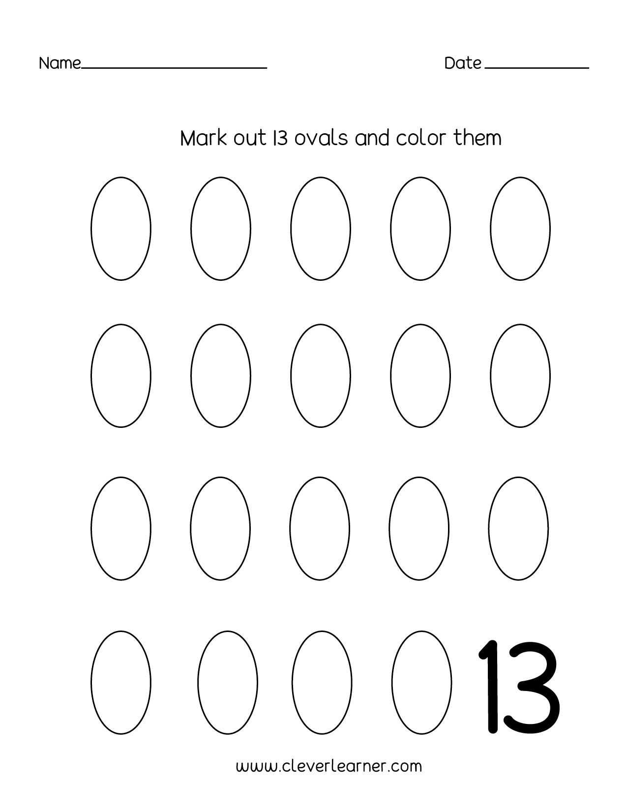 Worksheets For The Number 13