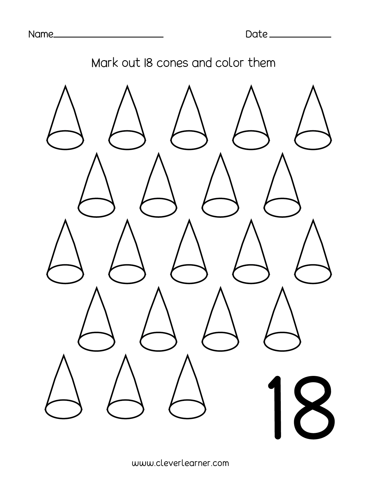 Free Worksheets For Kindergarten Number 18