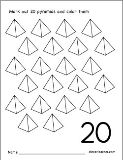 number 20 coloring worksheet for children